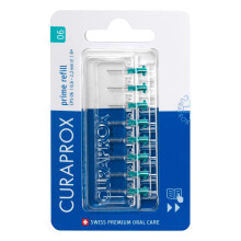 Curaprox Interdental Brush Refills CPS 06 Prime – ISO Size 0, Green | Ultra-Fine Filaments for Gentle Cleaning of Small Gaps | 8-Pieces | Made in Sw