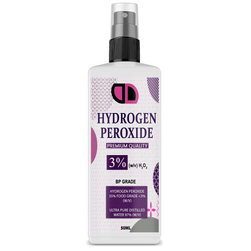 Food Grade Hydrogen Peroxide 3% (H2O2) VARIOUS SIZES CAP/SPRAY (50ML SPRAY)