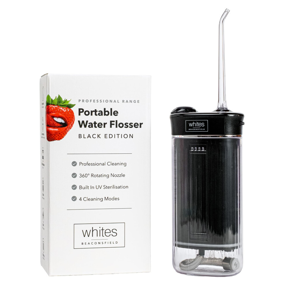 Whites Beaconsfield Dental Water Flosser Â Portable Waterproof Oral Irrigator For Teeth & Gums, Water Jet Teeth Cleaner, 4 Modes For Sensitive & Dee