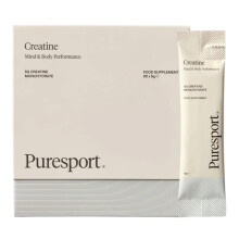 Puresport Creatine Monohydrate Powder (30 Sachets), 5g Micronised Unflavoured Creatine Supplement for Women & Men, Improves Strength & Recovery, Info