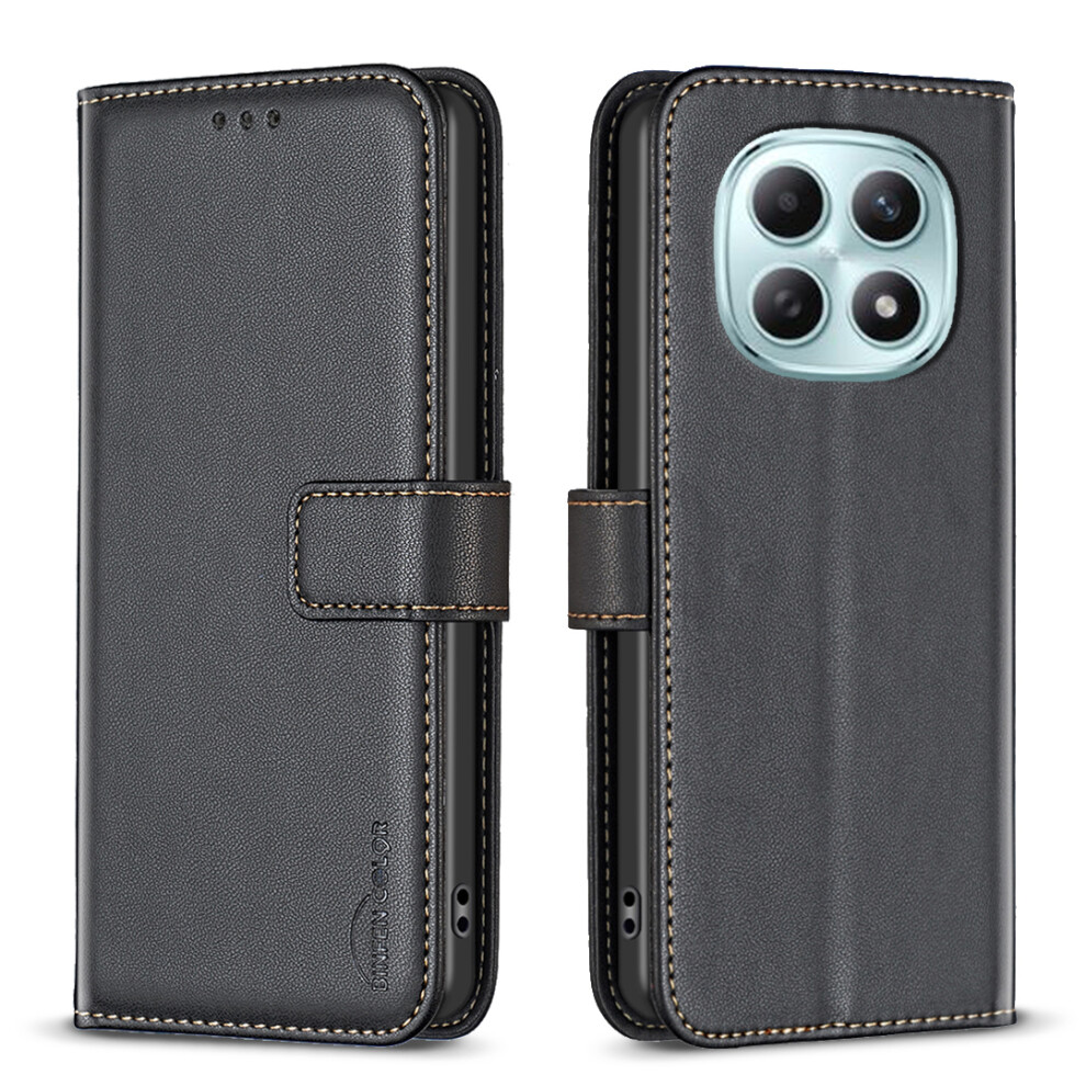 (Black) Binfen Color For Xiaomi Poco M8 Pro 5G / Redmi Note 15 Pro+ 5G (Global) Phone Case Bf17 Wallet Folio Flip Leather Cover Black 6914296316117