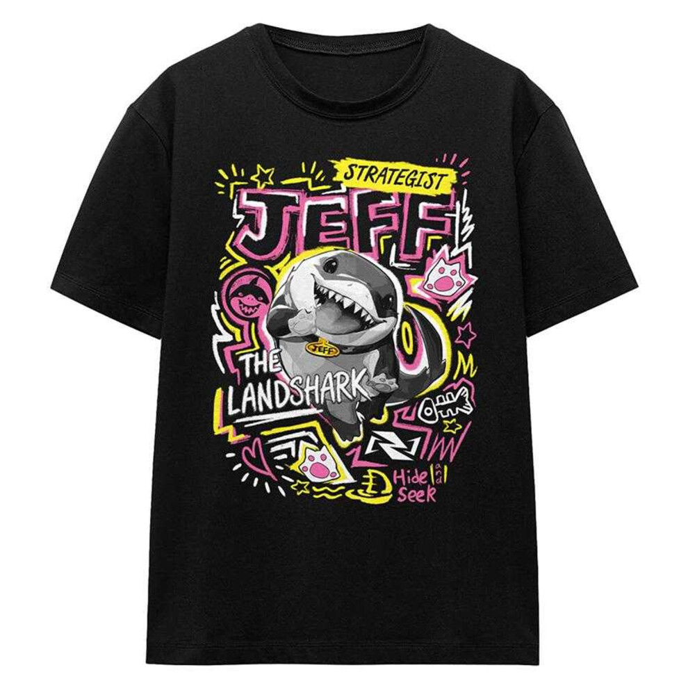 Marvel Rivals (S, Black) Womens/Ladies Jeff The Land Shark Marker T-Shirt