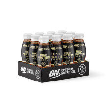 Optimum Nutrition High Protein Shake Bottles, Ready to Drink Post Workout Snack, Low Fat and No Added Sugar, Muscle Growth and Support, Chocolate, 12
