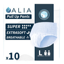 10 x ALIA Super LARGE | Adult Incontinence Pull Up Pants | Men & Women Disposable Adults Pants | High Absorbency Unisex Adult Diapers | Breathable &