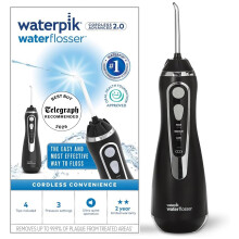 Waterpik Cordless Advanced Water Flosser, 3 Pressure Settings, Dental Plaque Removal Tool, Ideal for Travel or Small Bathrooms, USB Charger, Black, W
