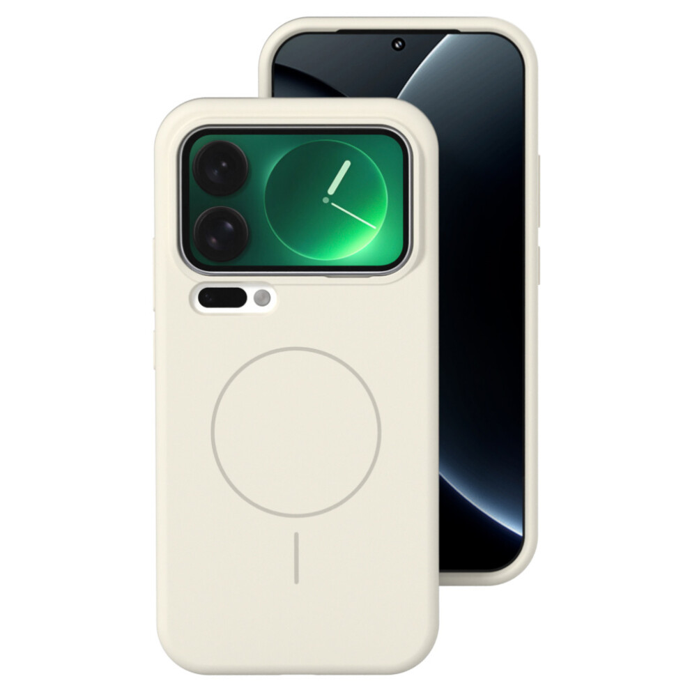 (Antique ) For Xiaomi 17 Pro Liquid Silicone Magnetic Case Skin-Touch Phone Cover White 6914292534362