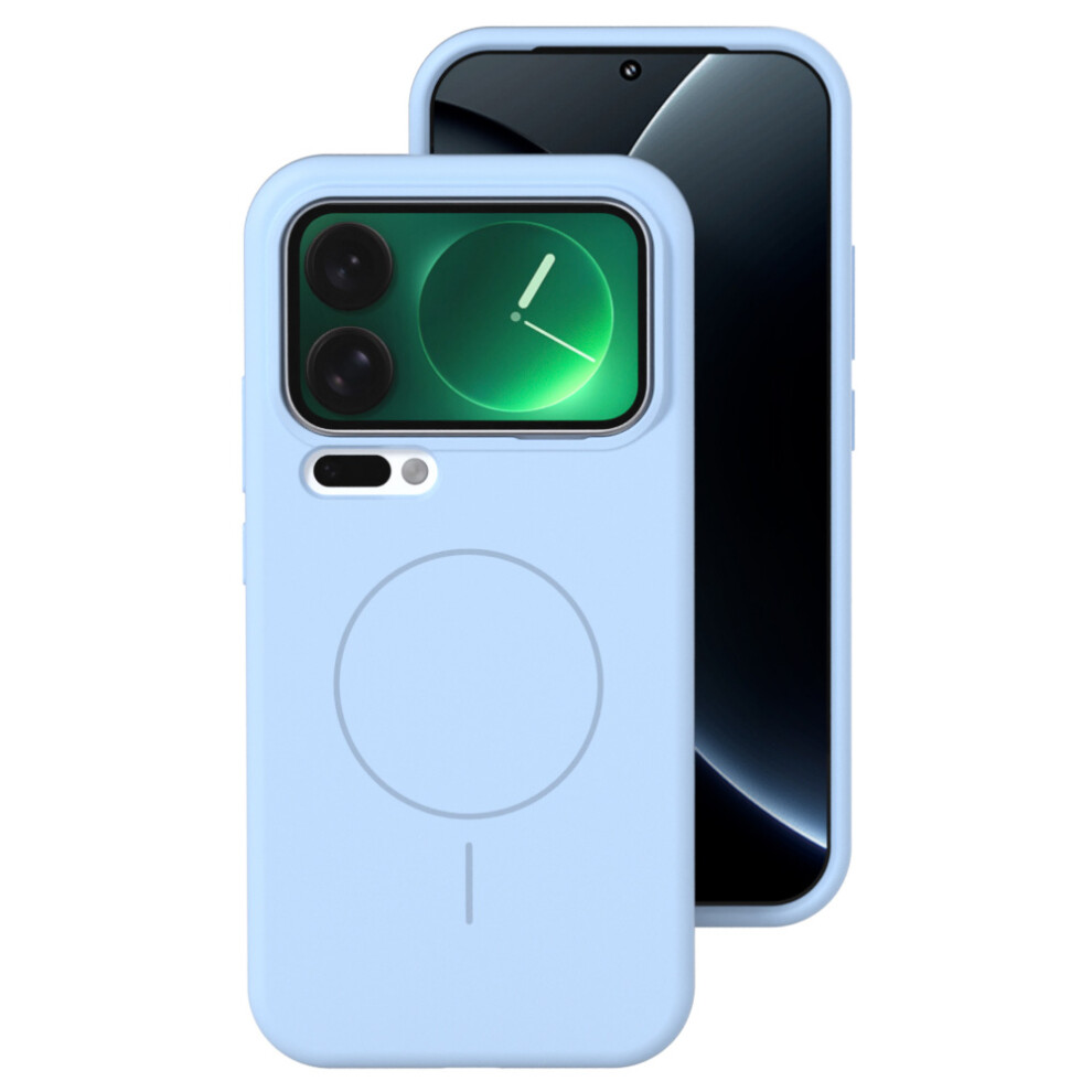 (Sky ) For Xiaomi 17 Pro Liquid Silicone Magnetic Case Skin-Touch Phone Cover Blue 6914293600288