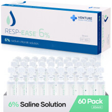 Resp-Ease 6% Sterile Hypertonic Saline Solution for Inhalation via Nebuliser - Helps Clear Airways and Congestion from Lungs - 60 x 4ml Vials - Stron