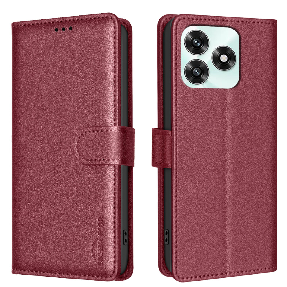 (Red) Binfen Color For Honor X5c 4G / Honor X5c Plus 4G Leather Case Bf32 Wallet Rfid Blocking Phone Cover Red 6914291921774