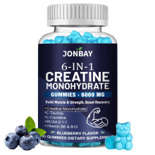 Creatine Gummies 6000mg, Creatine Monohydrate Powder & Tablets Alternative, Pre/Post Gym Workout Support for Muscle Strength & Recvovery, with BCAAs