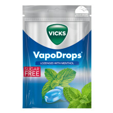 VICKS VapoDrops Menthol, Classic Sugar Free Vegan Lozenges With Menthol, Pack 72