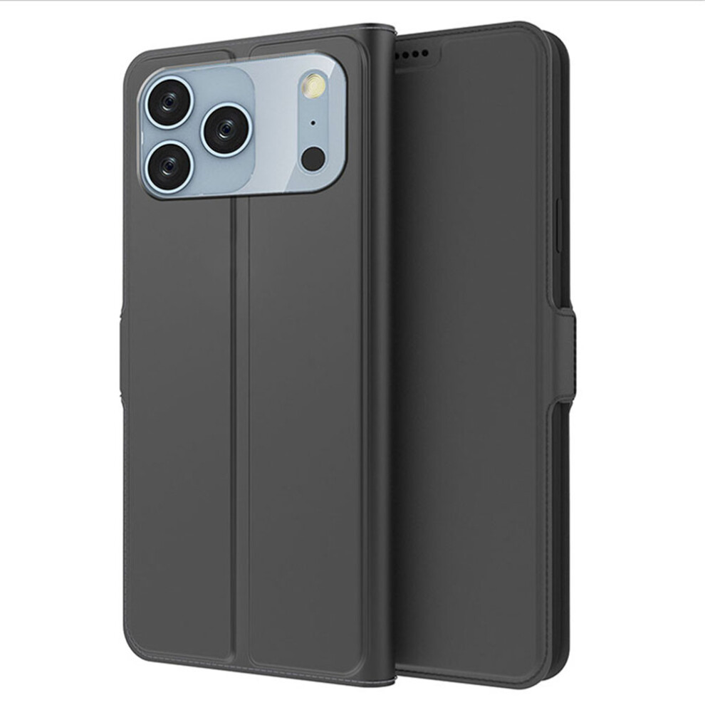 (Black) For Iphone 17 Pro Case Shockproof Tpu Inner Shell Leather Phone Cover Card Slot Black 6914296368093