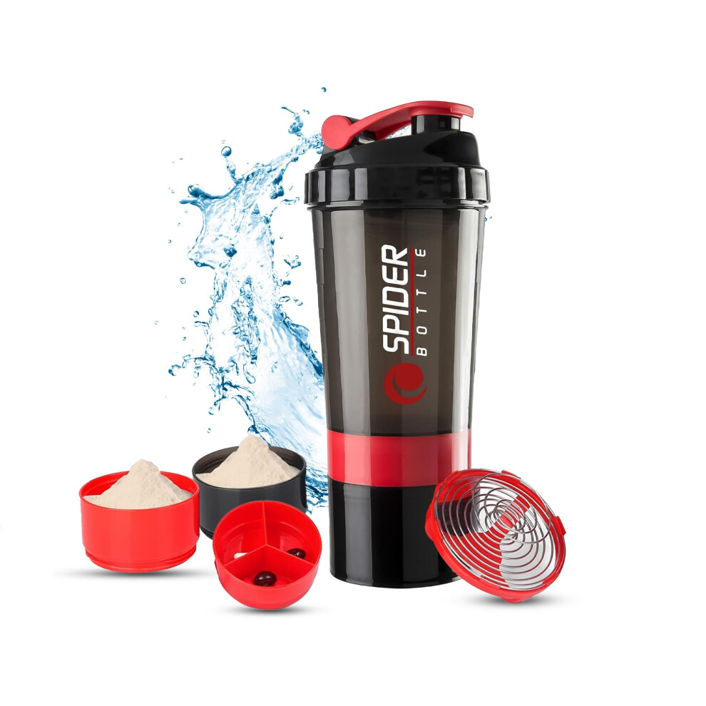 Active 100 Protein Shaker Bottle 500Ml With Extra Compartment - Gym Shaker Bottl