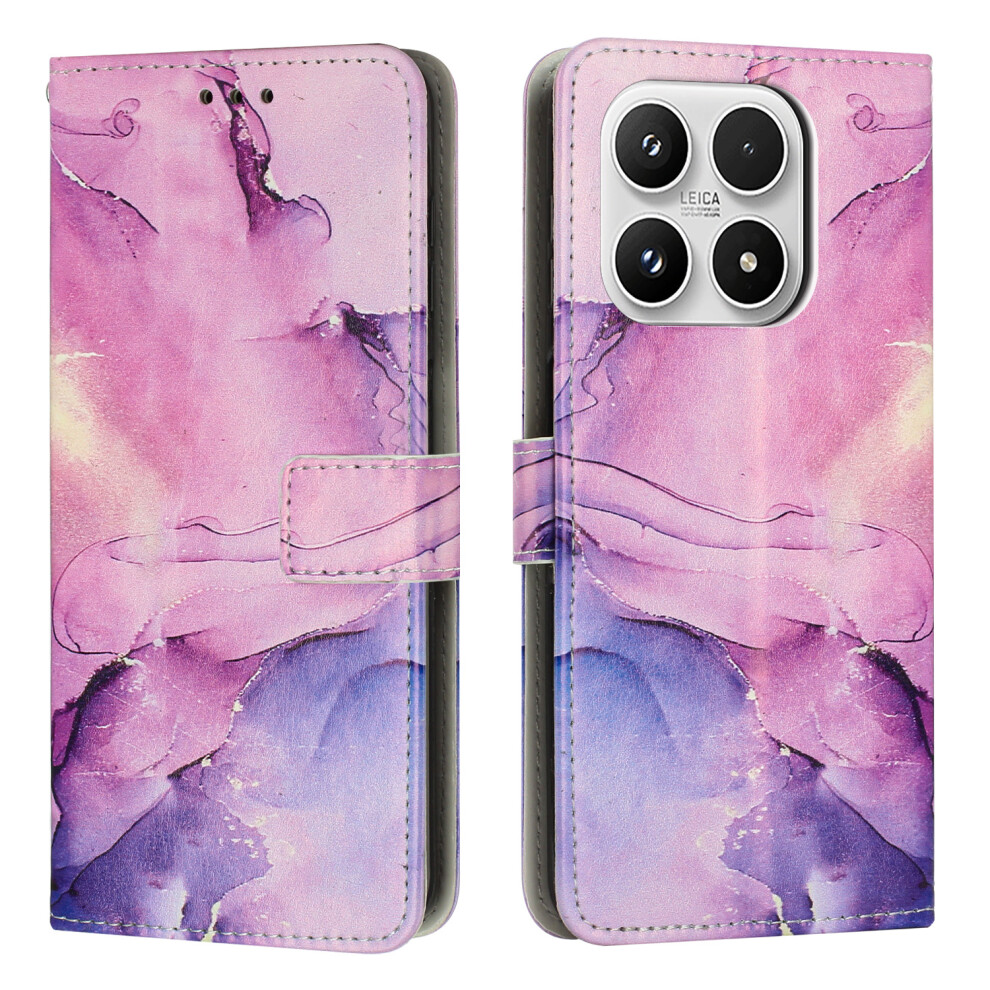 (Purple) For Xiaomi 17 Stand Case Marble Pattern Pu Leather Wallet Phone Cover Purple 6914294899094