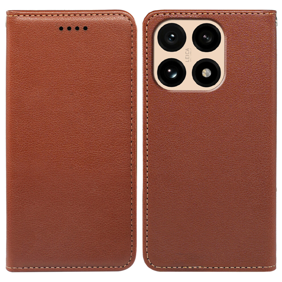 (Brown) For Xiaomi 15T Case Wallet Rfid Blocking Leather Phone Cover Strong Magnetic Closure Brown 6914291409760