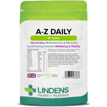 Lindens Multivitamin A-Z Daily Tablets - 90 Pack, UK Made, Perfect Vitamin & Min