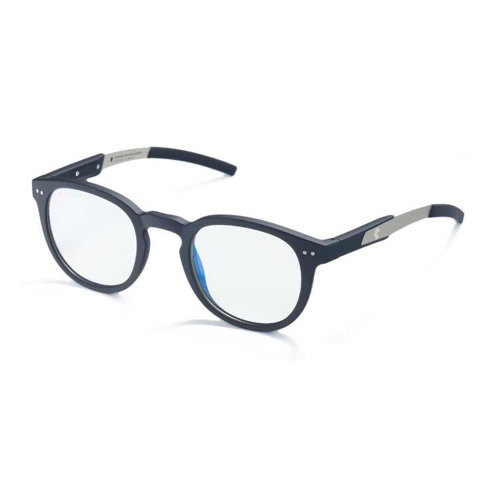 Horus X Â¢ Round Blue Light Glasses | Computer Glasses For Screens: Anti-Fatigue & Eyestrain Relief | Men And Women | Revo Clear