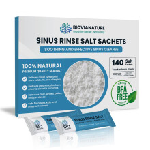 Sinus Rinse Salt Sachets, 140-Pack Neti Pot Refills, Natural Nose Rinse for Nasal Irrigation and Sinus Congestion Relief