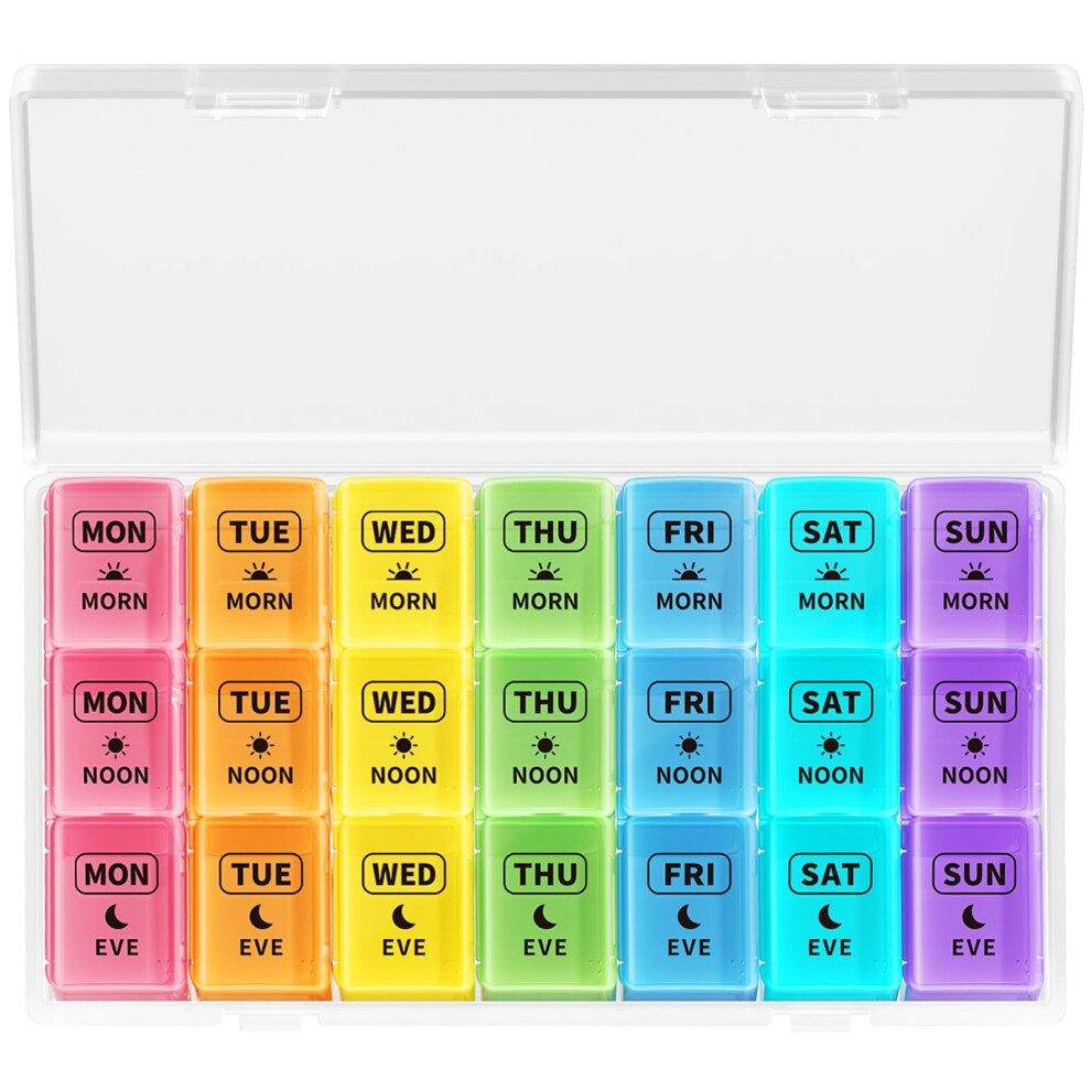 Opret Weekly Pill Organiser, Pill Box 7 Day 3 Times A Day With Case, Portable Travel Tablet Organiser With 21 Large Compartments, For Vitamin Fish Oi