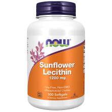 Now Foods, Sunflower Lecithin, 1.200mg, High Dose, 100 Softgels, Lab-Tested, Soy Free, Gluten Free, Non-GMO