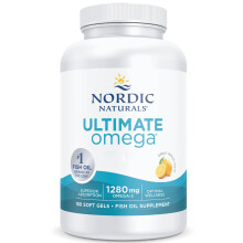 Nordic Naturals Ultimate Omega 3 Capsules High Strength Fish Oil Omega 3 Supplements 1280mg, with EPA DHA, High Dose, Lemon Flavour, 180 Softgels, So