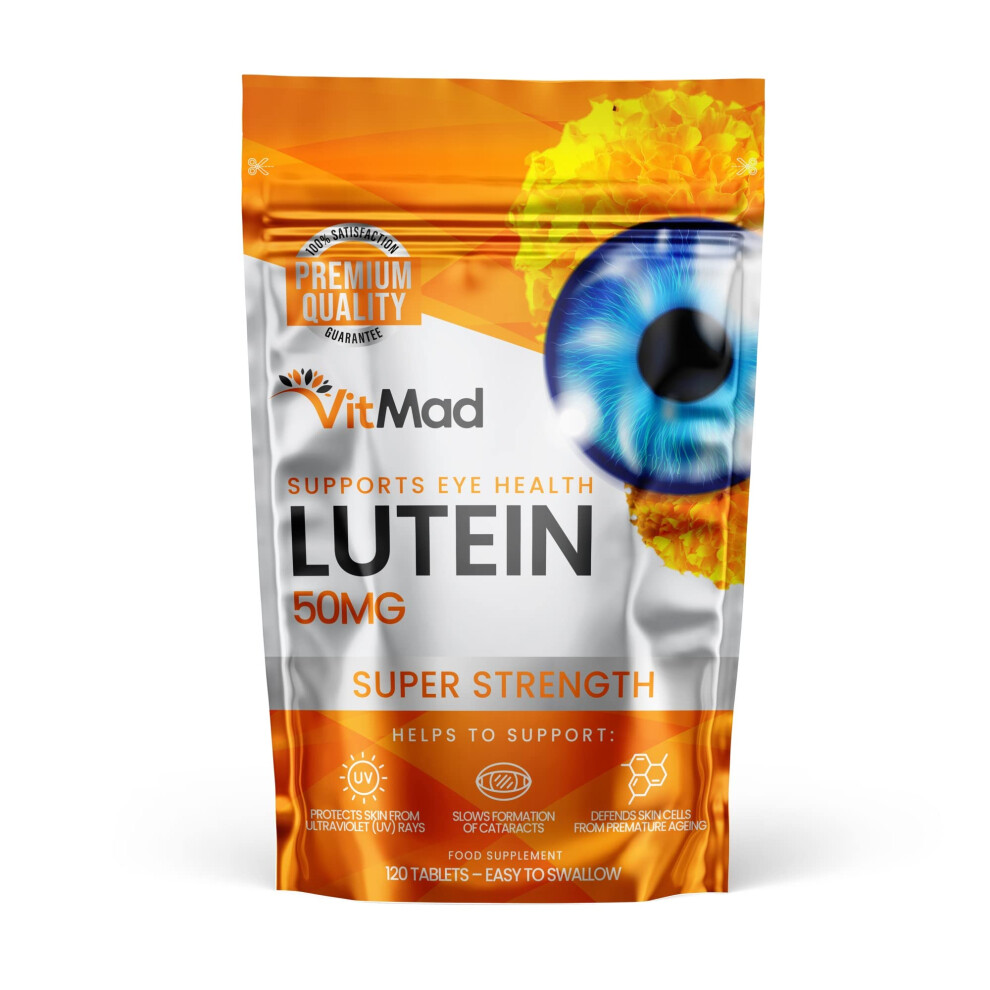 Vitmad Lutein 50Mg 120 Tablets Supports Vision Eye Health Supplement