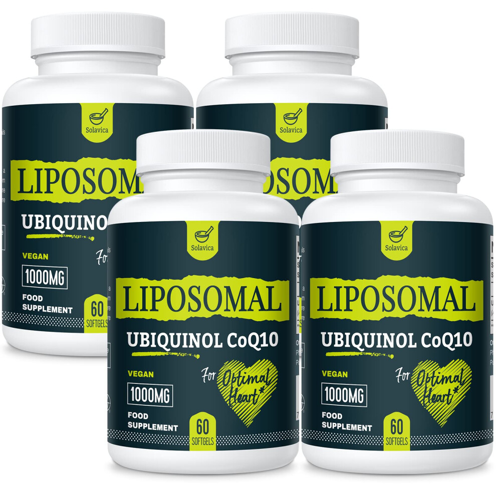 Solavica Liposomal Ubiquinol Vegan Coq10 1000 Mg, The Active Form Of Coq10, User-Friendly Formula, Easy To Absorb, Designed For Various Lifestyles (60 Count (