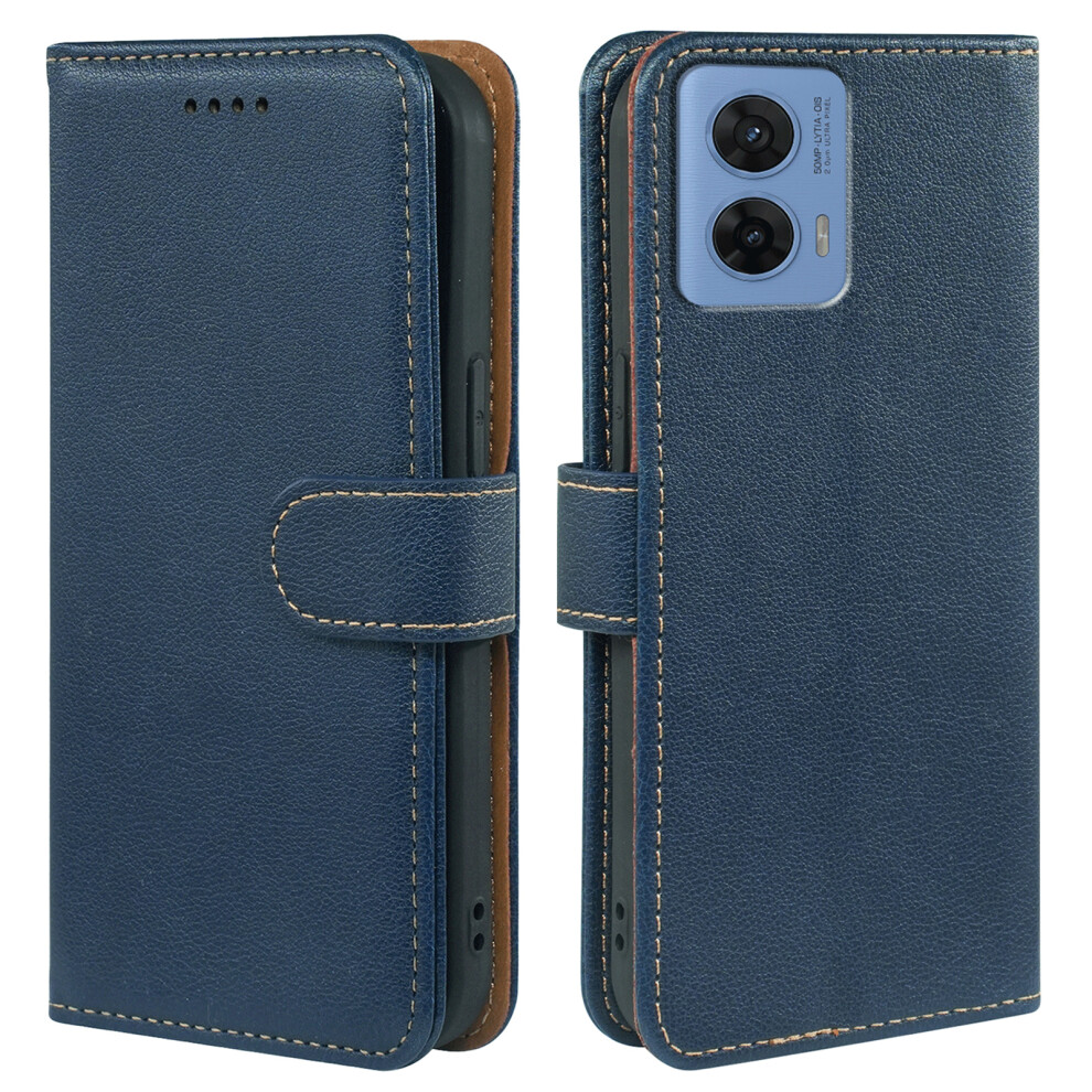 (Blue) For Motorola G96 5G Case Rfid Blocking Wallet Litchi Texture Leather Phone Cover Magnetic Clasp Blue 6914295456494