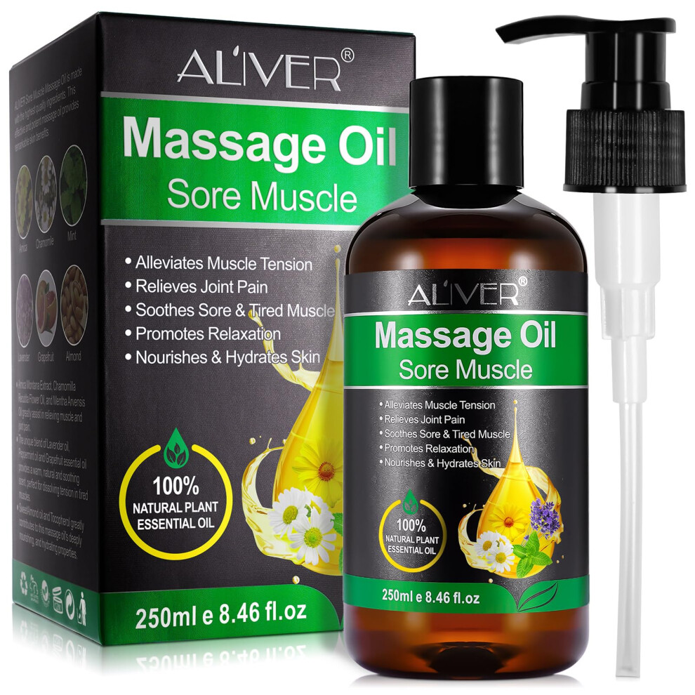 Osncg Massage Oil 250Ml For Sore Muscle Relief, Soothing Blend With Menthol For Relaxation & Post-Workout Care Â Lightweight, Fast-Absorbing Massage Oil F