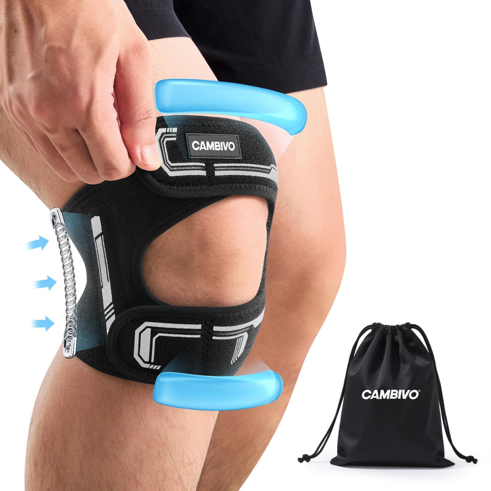 Cambivo Patella Tendon Knee Strap With Double-Sided Spring Stabilizers And Gel Pad, Adjustable Knee Support For Women Men, Lightweight Knee Support F 5009566471434
