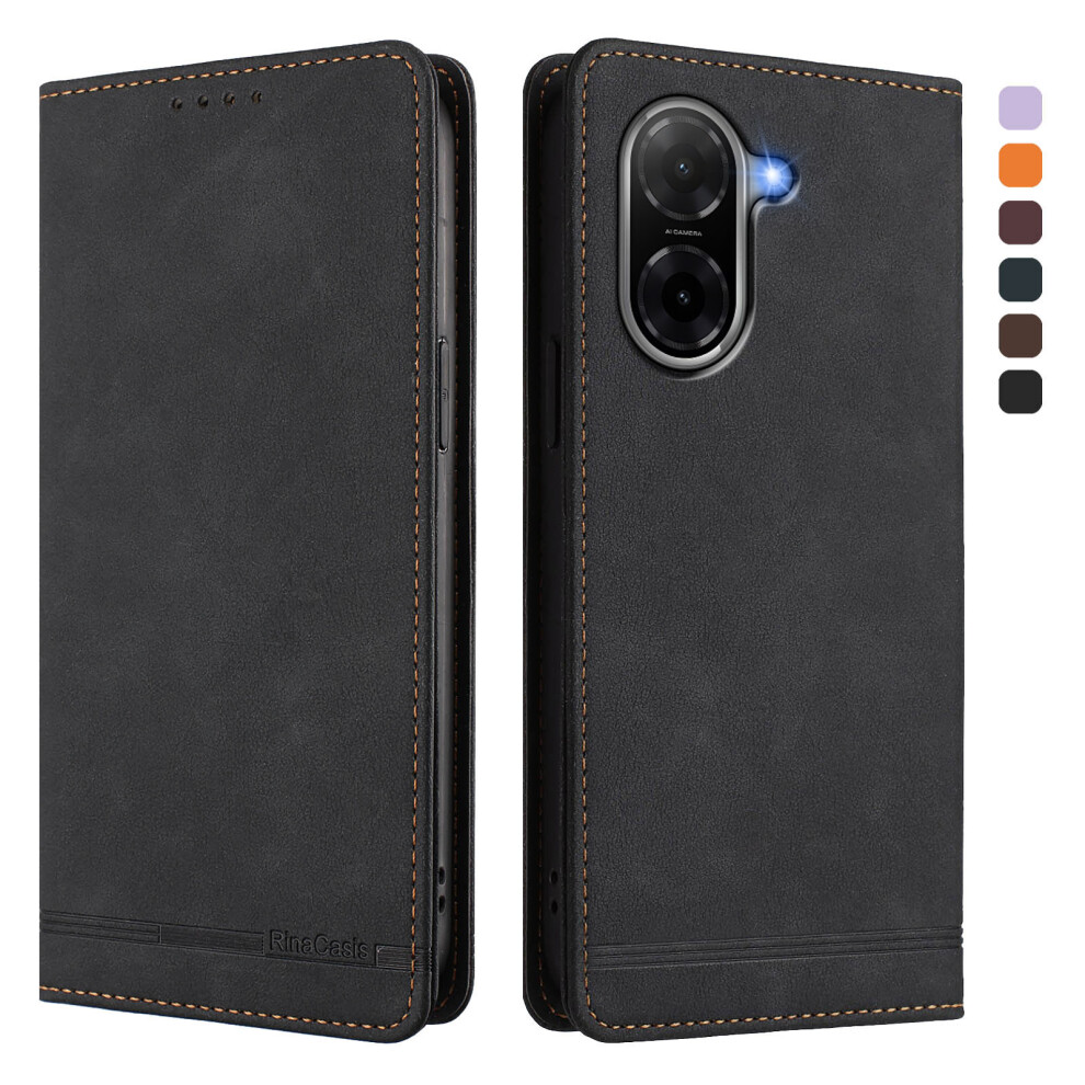 (Black) For Xiaomi Poco C71 4G / Xiaomi Redmi A5 4G (171.7Mm) / A7 4G (Global) Case Rinacasis Rc23 Rfid Blocking Wallet Stand Pu Black 6914298399583