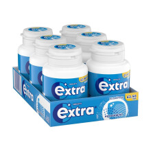 Wrigley's Extra Chewing Gum, Peppermint Flavour, 6 Bottles of 46 Pieces, Extra Blue, Price Marked, Sugar Free Chewing Gum, Bulk Pack with Xylitol, 27