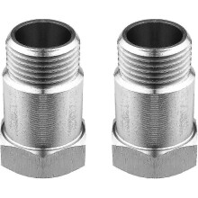 2pcs Silver 304 Stainless Steel Threaded Adapter for Welding & Sensor Decontaminator