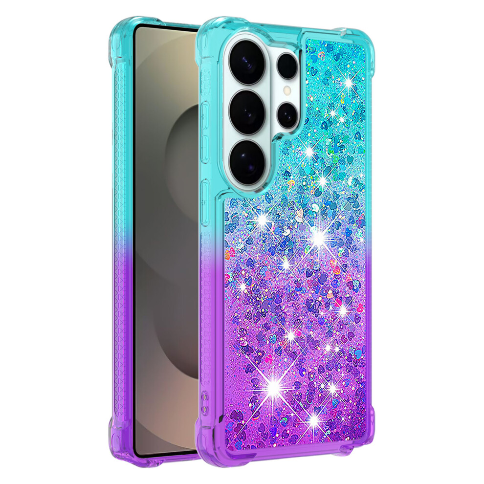(+Purple) For Samsung Galaxy S26 Ultra Tpu Case Gradient Quicksand Phone Back Cover Sky Blue/Purple 6914291190538