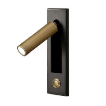 Lampada da parete a incasso con interruttore a pulsante, luce da lettura per soggiorno e camera da letto