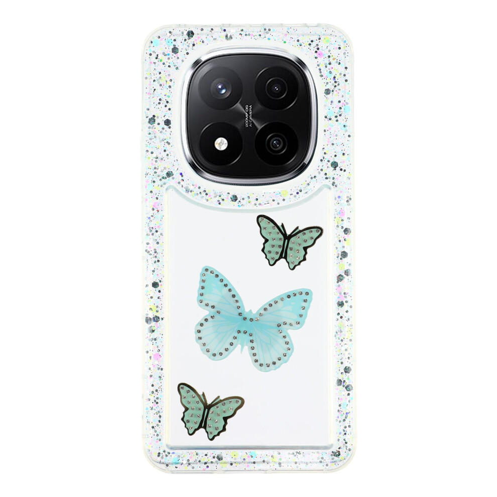 (Green) For Xiaomi Redmi Note 14 Pro+ 5G Case Diy Butterfly Glitter Epoxy Soft Tpu Phone Back Cover Green 6914293153685