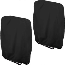 Funda y paravientos plegables para sillas de jardín (paquete de 2), color negro, 71x34x110cm