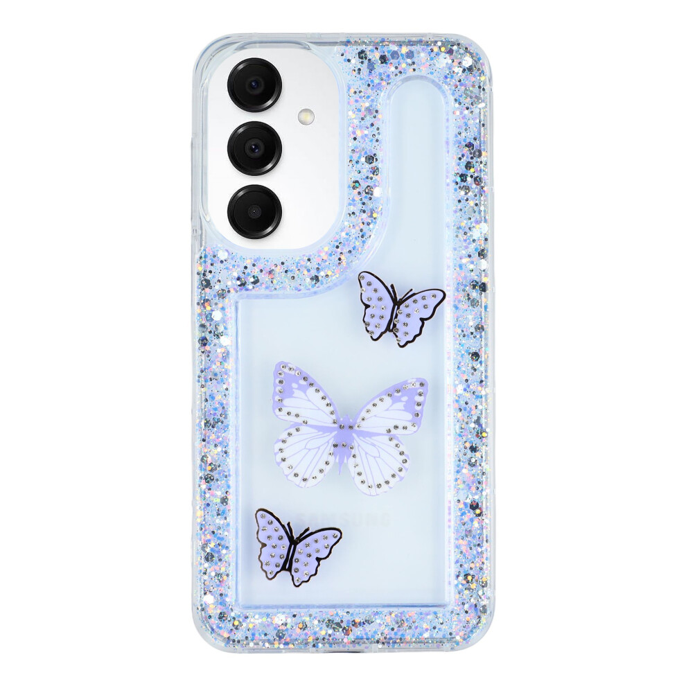 (Purple) For Samsung Galaxy A15 5G Case Diy Butterfly Glitter Epoxy Soft Tpu Phone Back Cover Purple 6914297477695