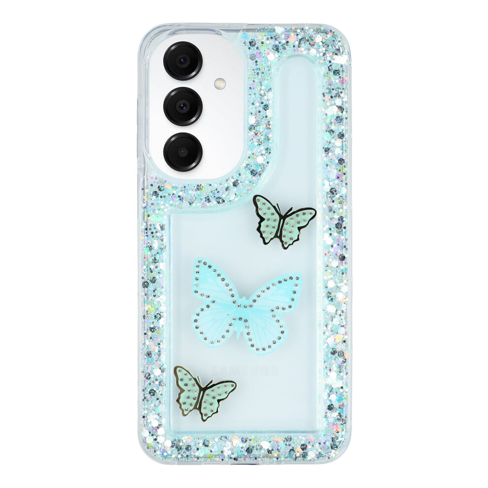 (Green) For Samsung Galaxy A15 5G Case Diy Butterfly Glitter Epoxy Soft Tpu Phone Back Cover Green 6914291880972