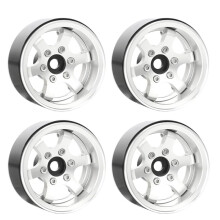 4 Jantes Métalliques Réglables à 5 Branches, 1,55", pour RC 1/10 D90 TF2 pour  CC01 LC70 MST, Argent