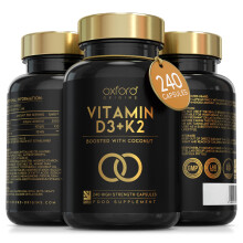 Oxford Origins Vitamin D3 K2 Capsules | Made in the UK | 4000 iu Vitamin D3 & 100mcg K2 MK7 | Boosted with Coconut MCTs for Absorption | 4 Month Supp