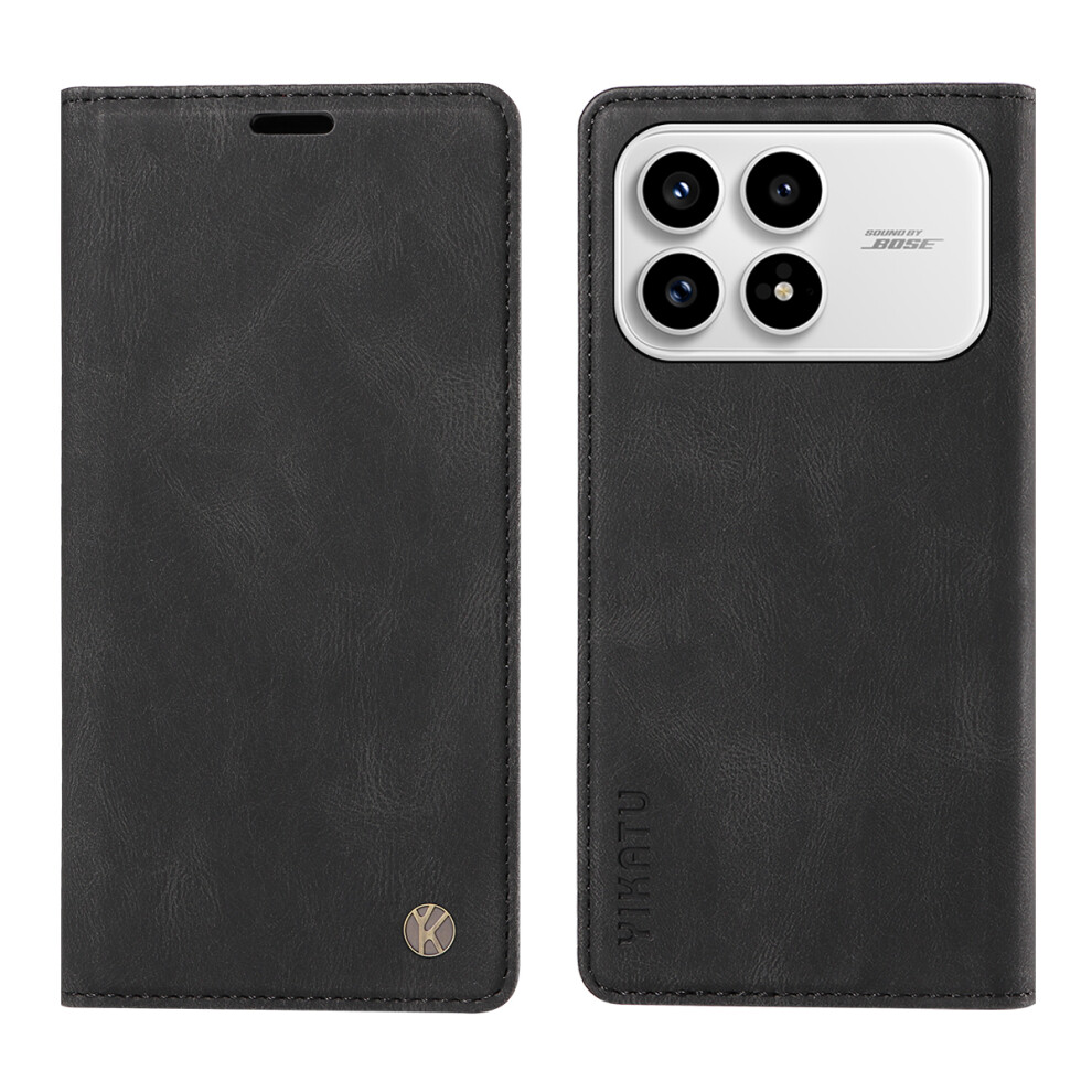 (Black) Yikatu For Xiaomi Redmi K90 5G / Poco F8 Pro Leather Cover Yk-004 Skin-Touch Wallet Phone Cases Black 6914296074260