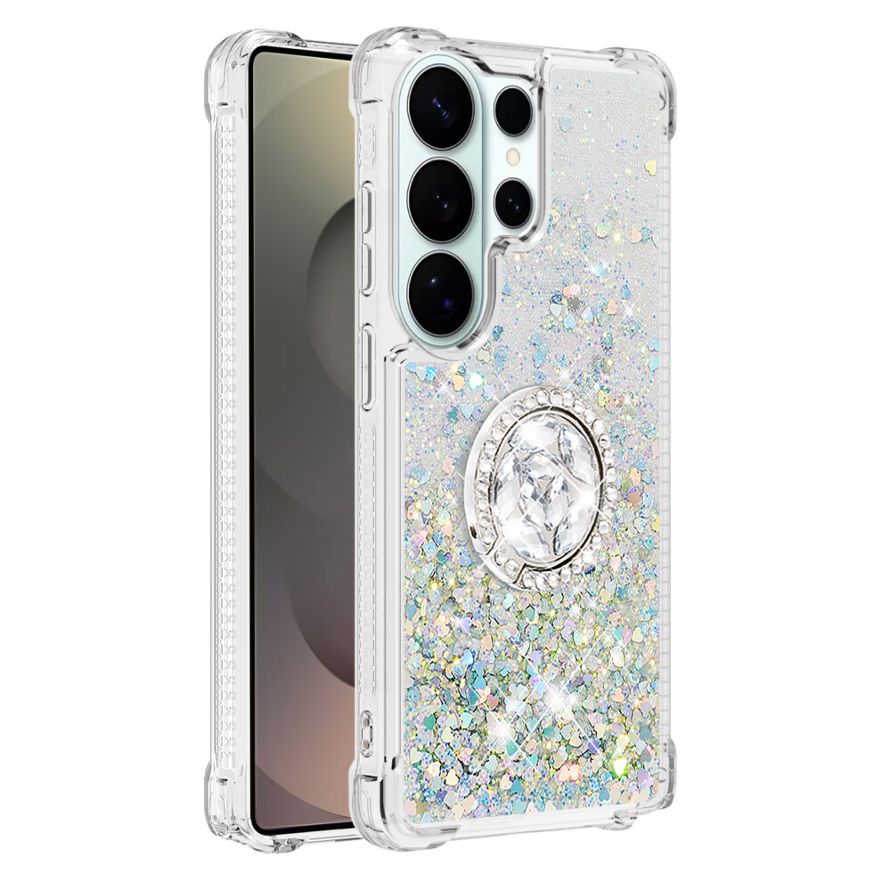 ( / Hearts) For Samsung Galaxy S26 Ultra Tpu Case With Kickstand Quicksand Shockproof Cover Silver 6914297056869