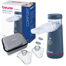 Beurer IH 49 Nebuliser, Portable Inhalation Device for Children and Adults, for colds, Asthma and Other Respiratory Diseases, Rechargeable Battery, E
