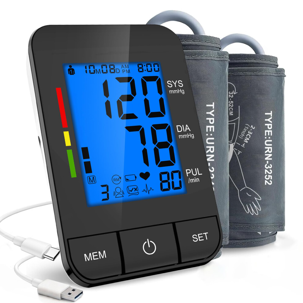 Photos - Blood Pressure Monitor  with Dual Cuffs  - Accurate Upper Arm BP Machine for Home Use, Automatic Digit(M/L & XL/Extra Large)