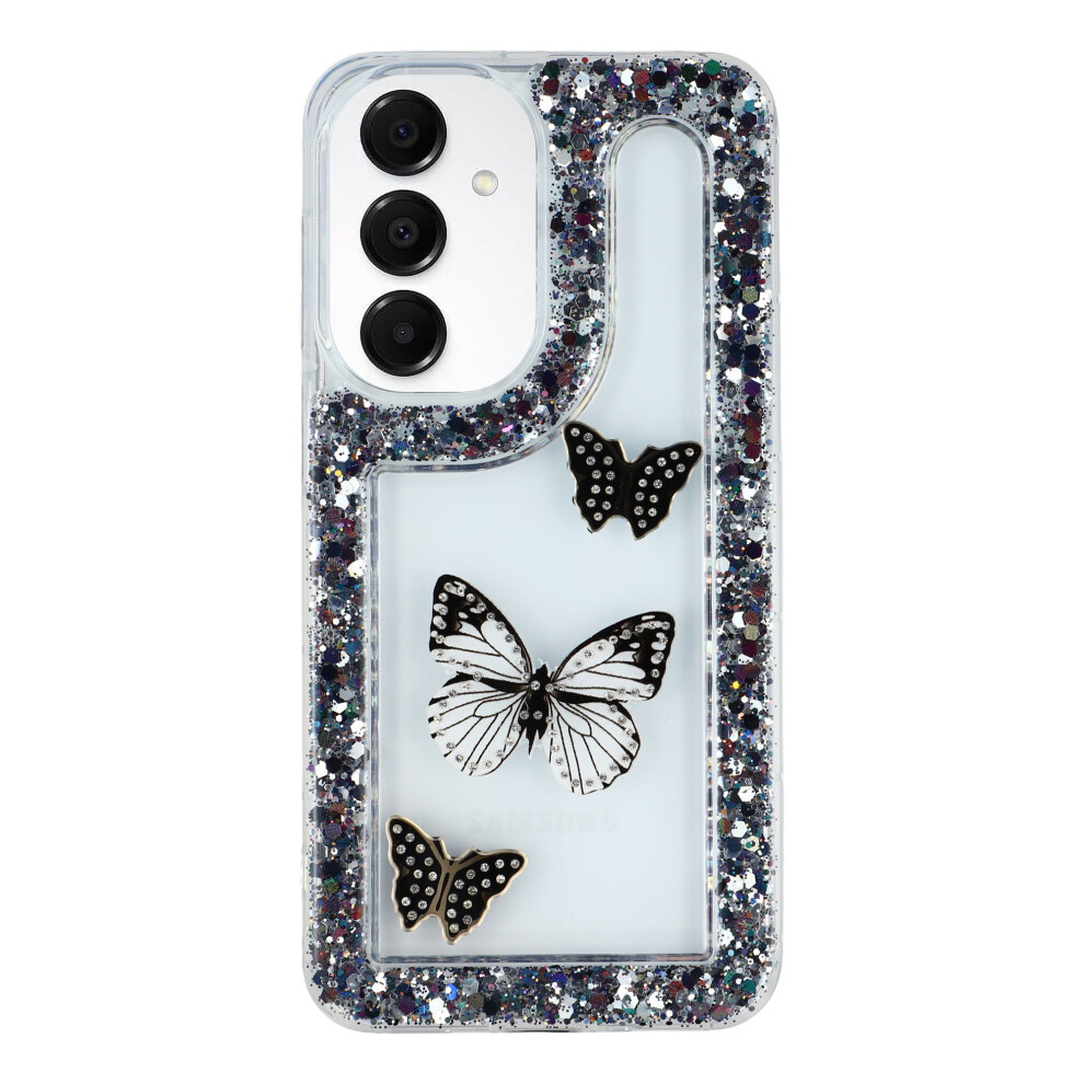 (Black) For Samsung Galaxy A54 5G Case Diy Butterfly Glitter Epoxy Soft Tpu Phone Back Cover Black 6914296954302