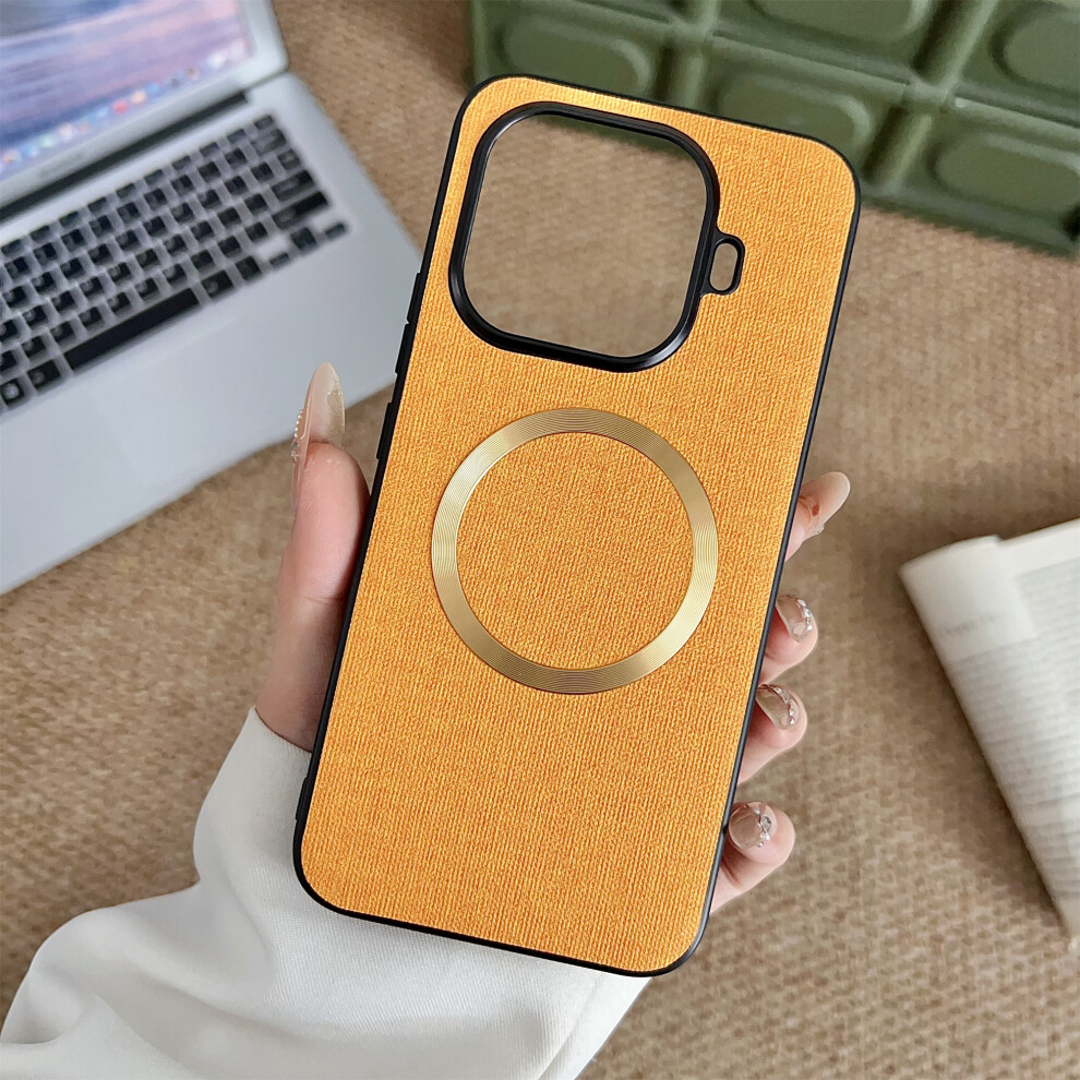 (Orange) For Xiaomi 15T Pro Magnetic Case Drop-Proof Tpu + Cloth Back Phone Cover Orange 6914292139789