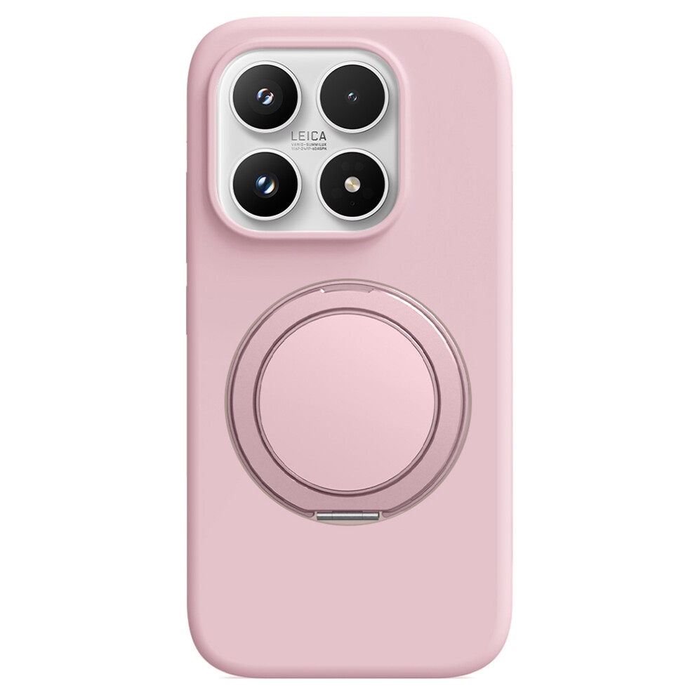 (Pink) For Xiaomi 17 Magnetic Case Rotating Kickstand Liquid Silicone Pc Phone Cover Skin Touch Pink 6914296741520