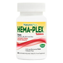 NaturesPlus Hema Plex - Gentle Iron Supplement with Vitamin C, Methyl B12, Folat
