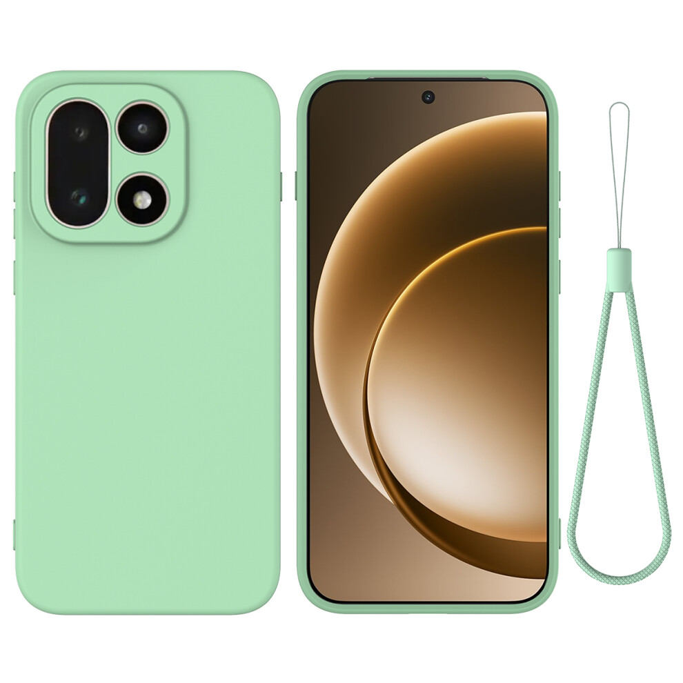 (Green) For Oneplus 15 5G Liquid Silicone Case Phone Back Cover With Hand Strap Green 6914293060426